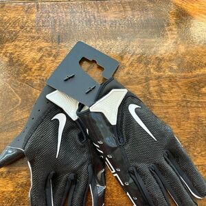 Nike Black and White football gloves